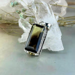 Smokey Lemon Quartz with Phantom inclusions Rectangle Ornate Pendants