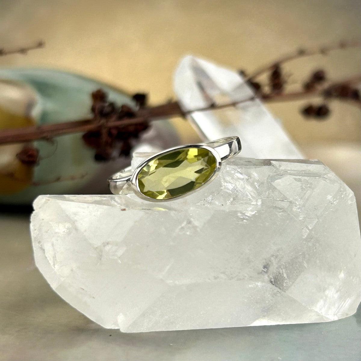 Yellow Quartz Sterling Silver Ring
