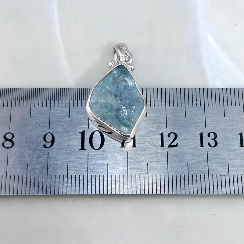 Aquamarine Freeform Raw Pendants