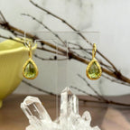 Green Crystal Gold Earrings