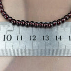 Elastic Garnet Bead Bracelet