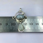 Grey Cat’s Eye Moonstone & Pearl Pendant