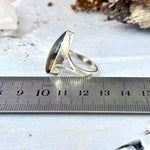 Golden-Blue Tiger’s Eye Teardrop Ring