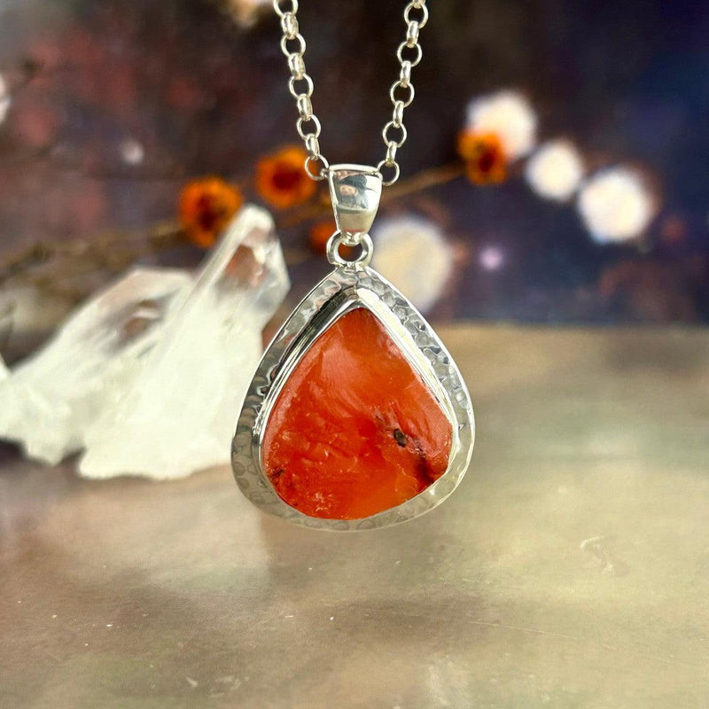 Vibrant Orange Stone Pendant