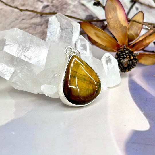 Golden Tiger’s Eye Wide Teardrop Pendant