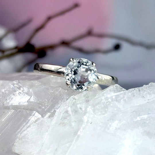 Aquamarine Brilliant Cut Ring