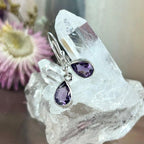 Teardrop Cut Amethyst Earrings