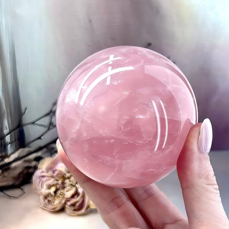 Star Rose Quartz Crystal Sphere