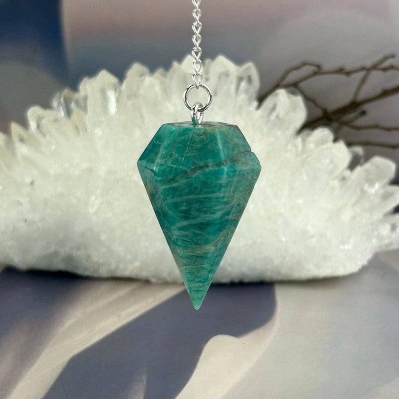 Amazonite Pendulum With Silver Chain