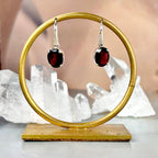 Burgundy Gemstone Drop Earrings
