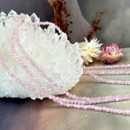 Rose Quartz Faceted 2-3mm Bead Necklace
