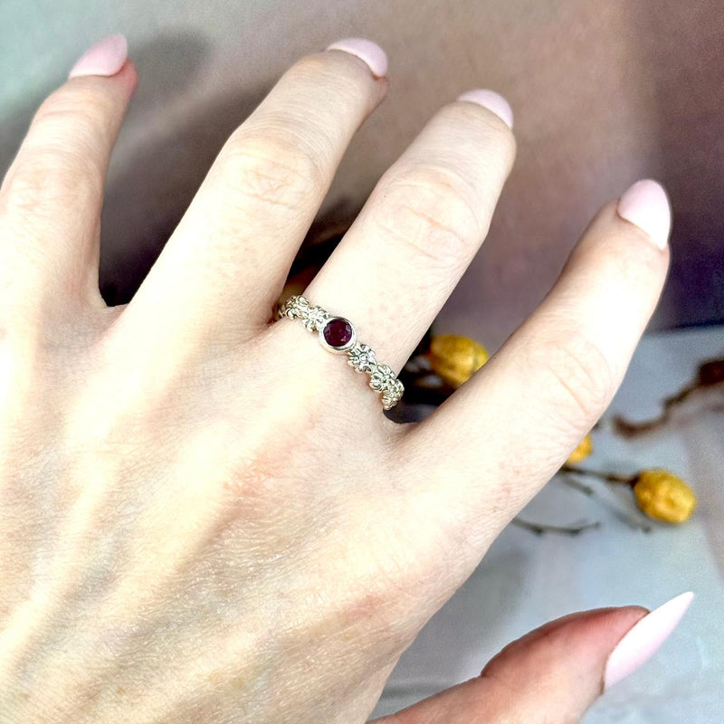 Flower Gemstone Ring