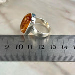 Golden Crystal Sterling Silver Ring