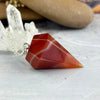 Carnelian Crystal Pendulum On Silver Chain