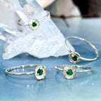 Flower Design Emerald Ring