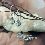 Delicate Blue Topaz Drop Earrings