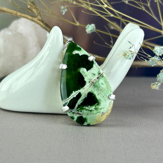 Chrome Chalcedony Teardrop Pendant