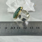 Green Kyanite Crystal Ring