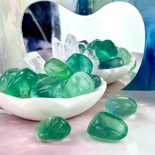 Green Fluorite Tumbled Stones
