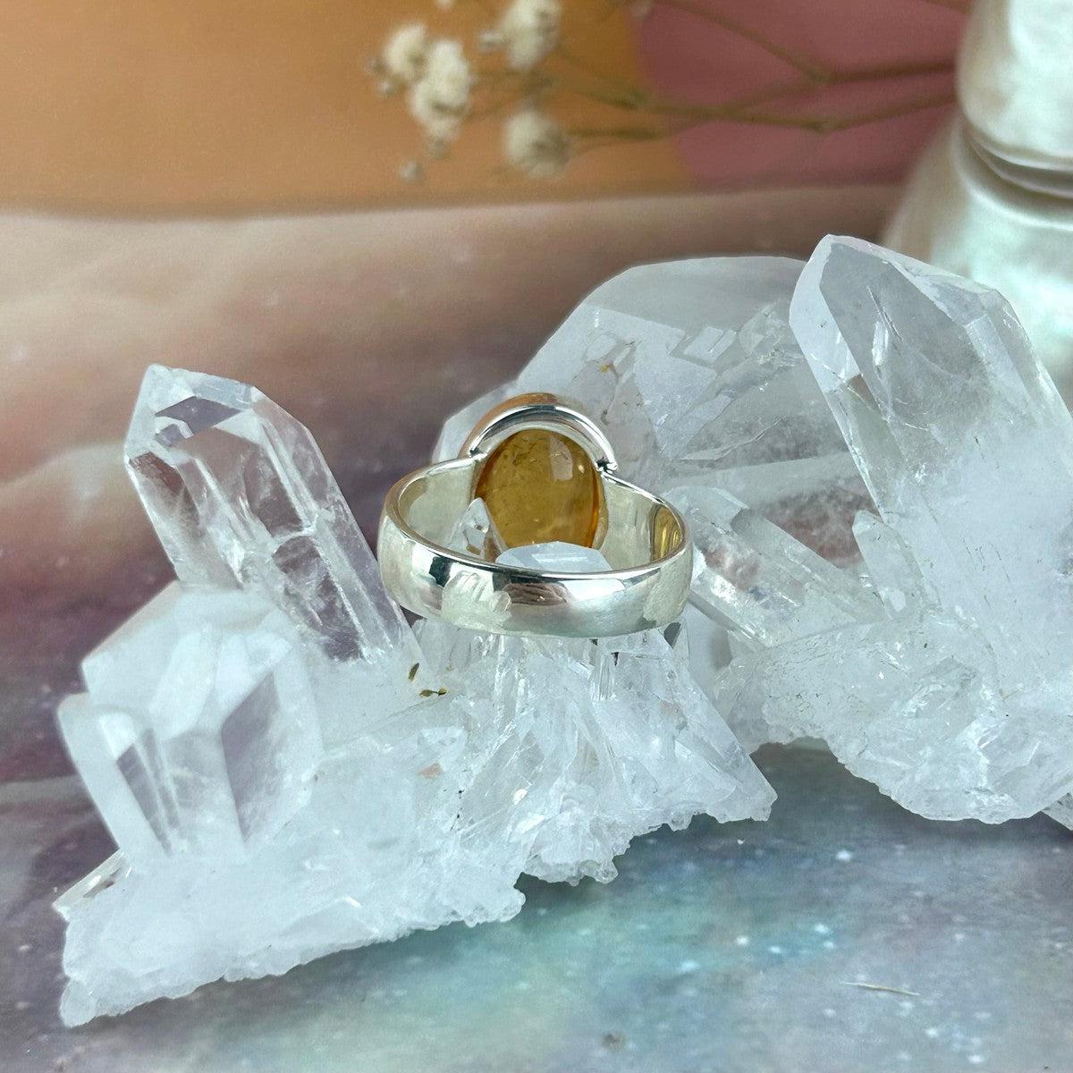 Real Citrine Sterling Silver Ring