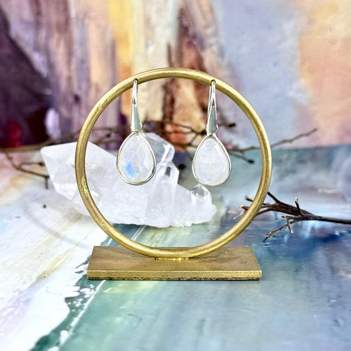 Blue And Purple Moonstone Earrings