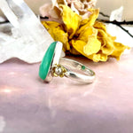 Green Crystal Teardrop Ring