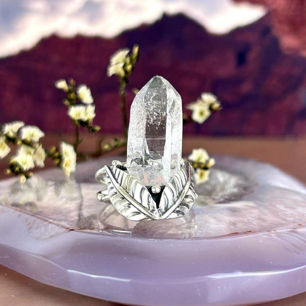 Clear Quartz Crystal Point Ring