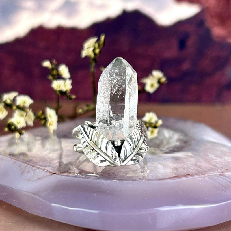 Clear Quartz Crystal Point Ring