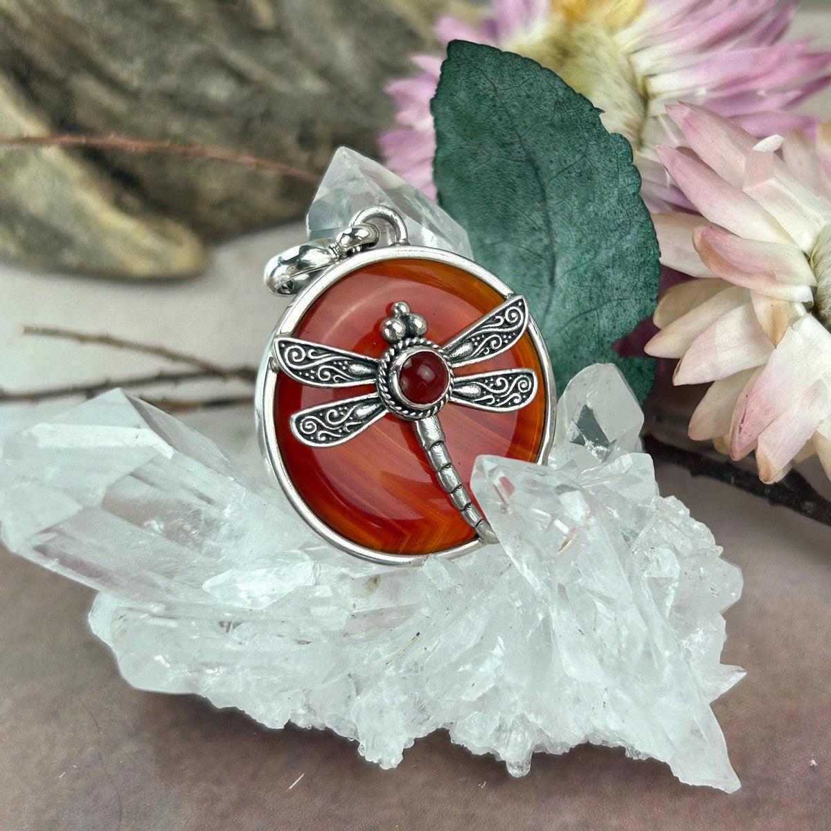 Dragonfly Crystal Pendant