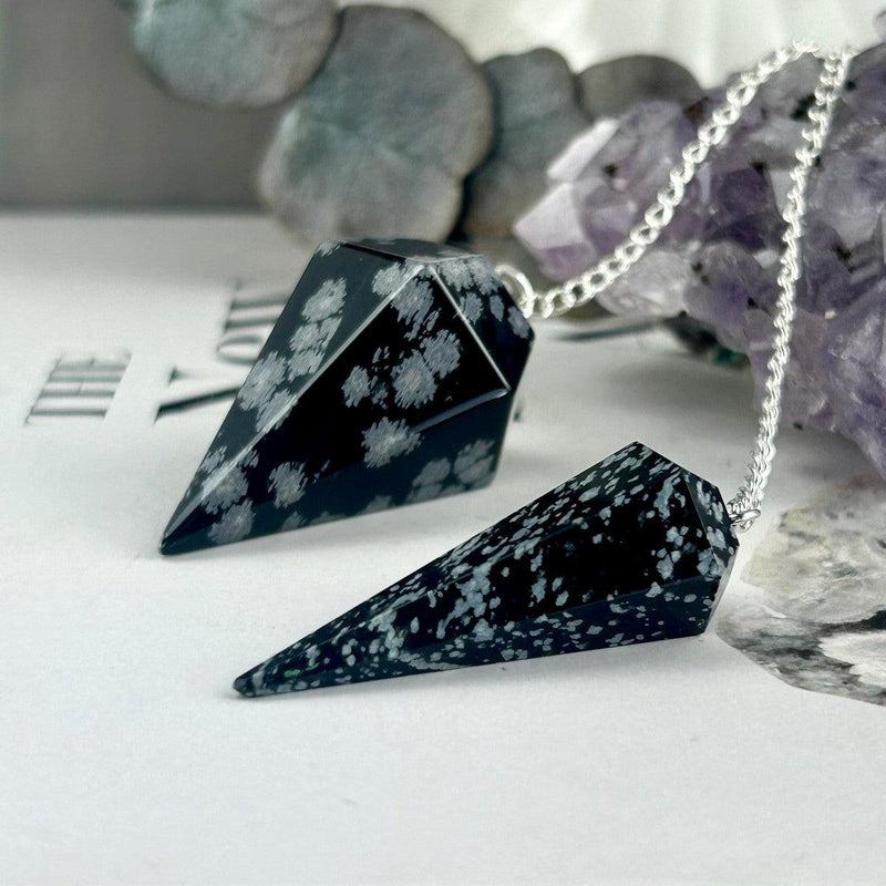Snowflake Obsidian Pendulum