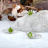Peridot & Cubic Zirconia Diamond Cut Silver Ring