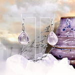 Pale Pink Crystal Drop Earrings
