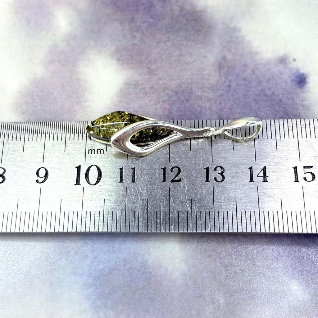 Natural Amber Sterling Silver Pendant