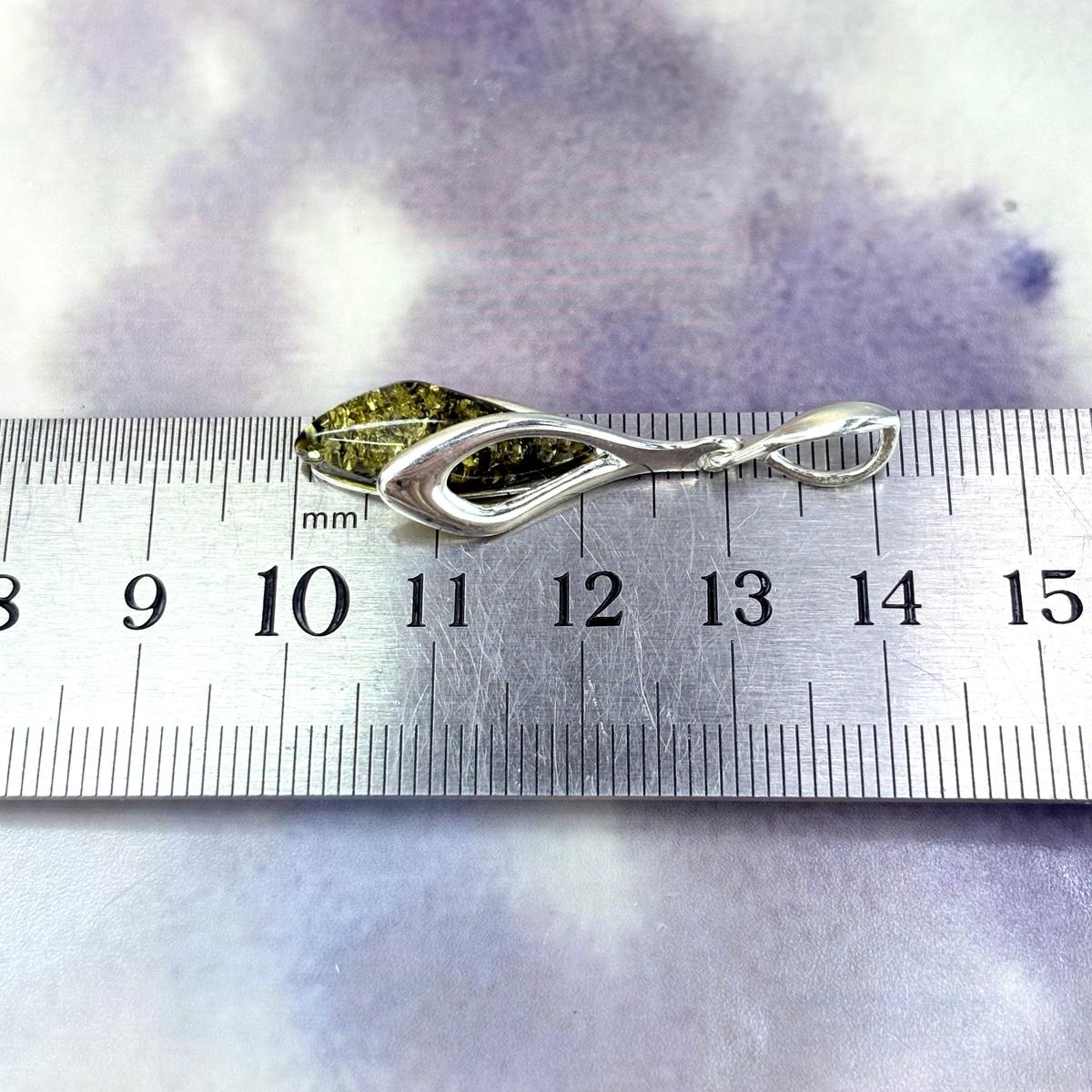 Natural Amber Sterling Silver Pendant