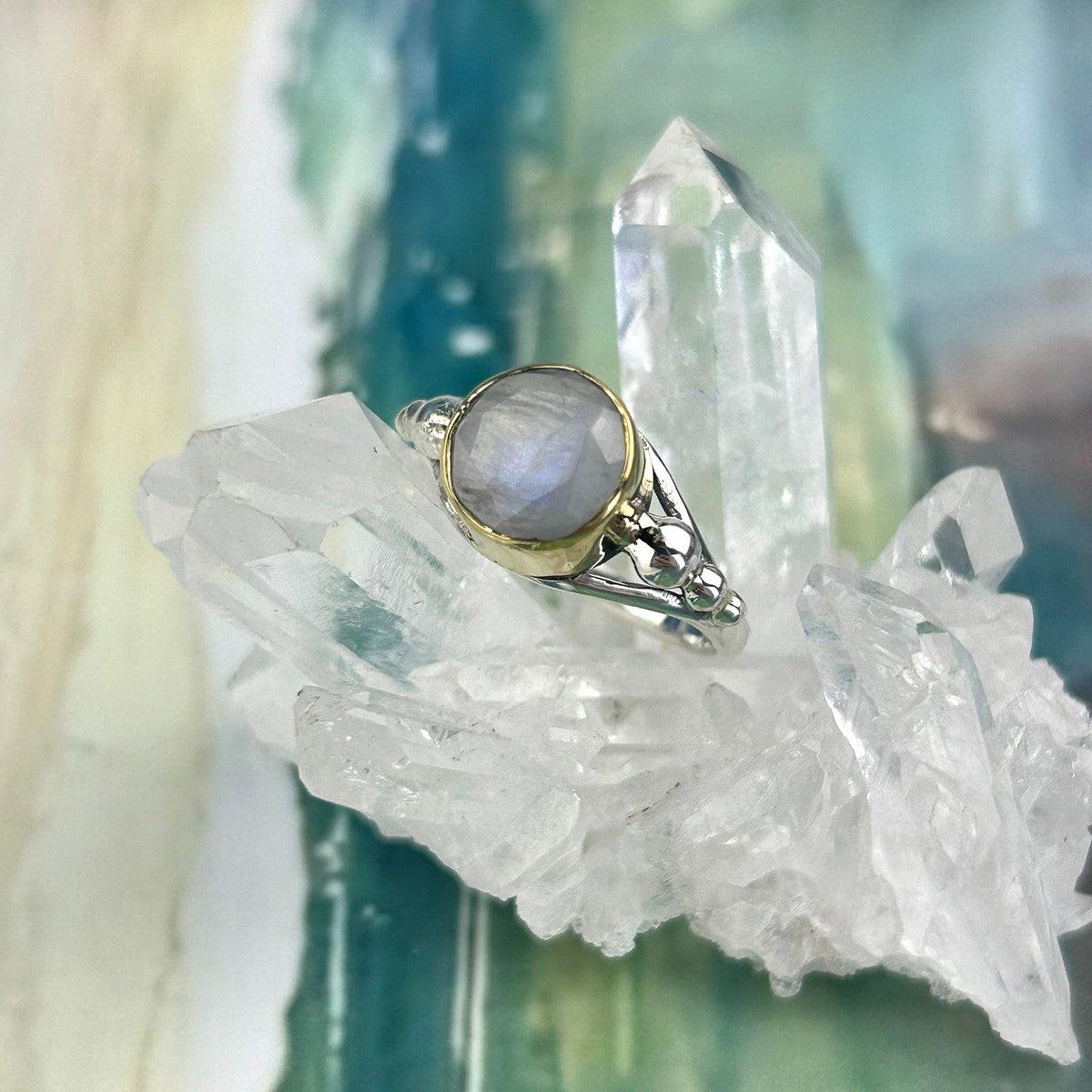 Rainbow Moonstone Women's Ring