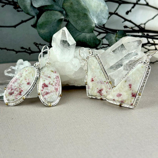 Cinnabarite Assorted Shape Ornate Drop Earrings