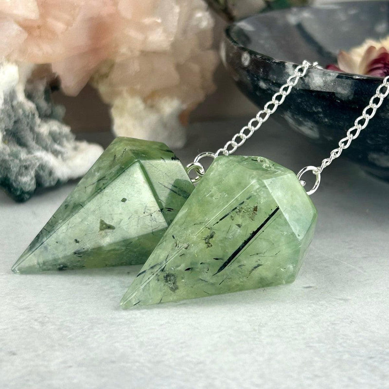 Epidote In Prehnite Pendulum