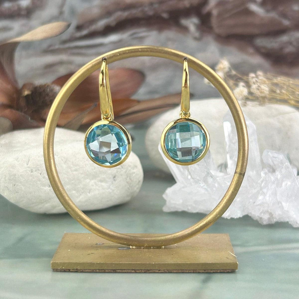 Blue Gemstone Drop Earrings