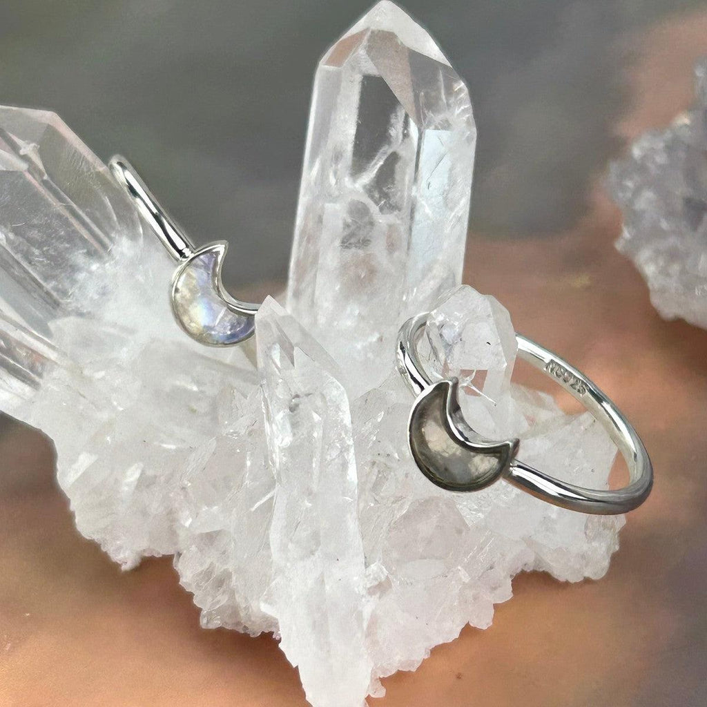 Half Moon Moonstone Ring