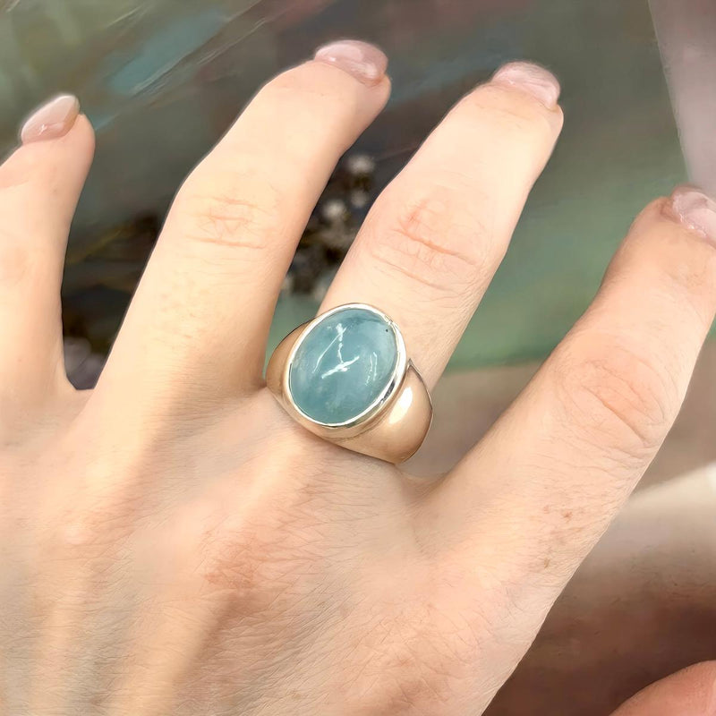 Men's Aquamarine Pinky Ring