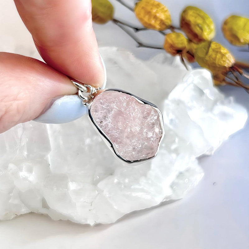 Morganite Freeform Raw Pendant