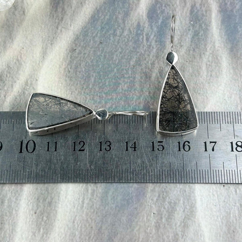 Crystal Elongated Triangle Earrings