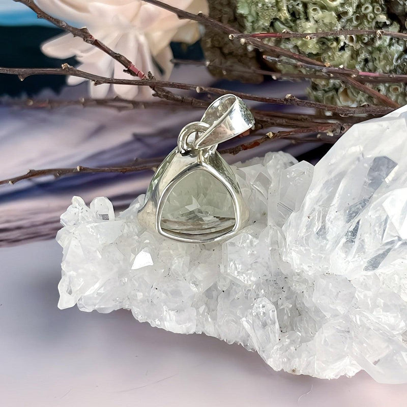 Green Amethyst Trillion Pendant