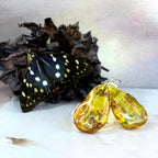 Large Chunky Amber Earrings