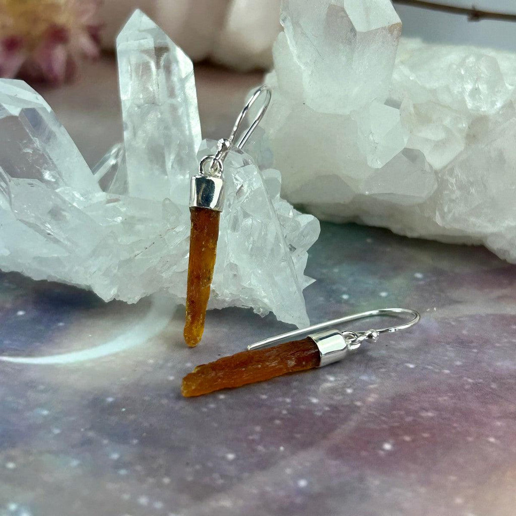 Small Raw Crystal Earrings