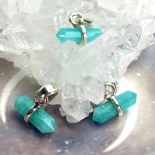 Amazonite Double Terminated Point Pendant