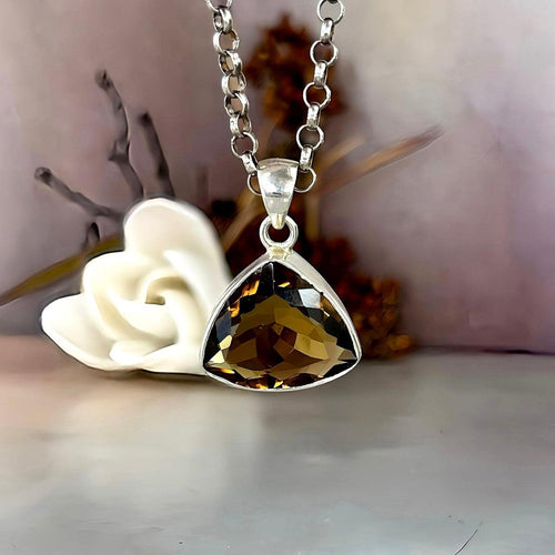 Smokey Quartz Trillion Cut Pendant