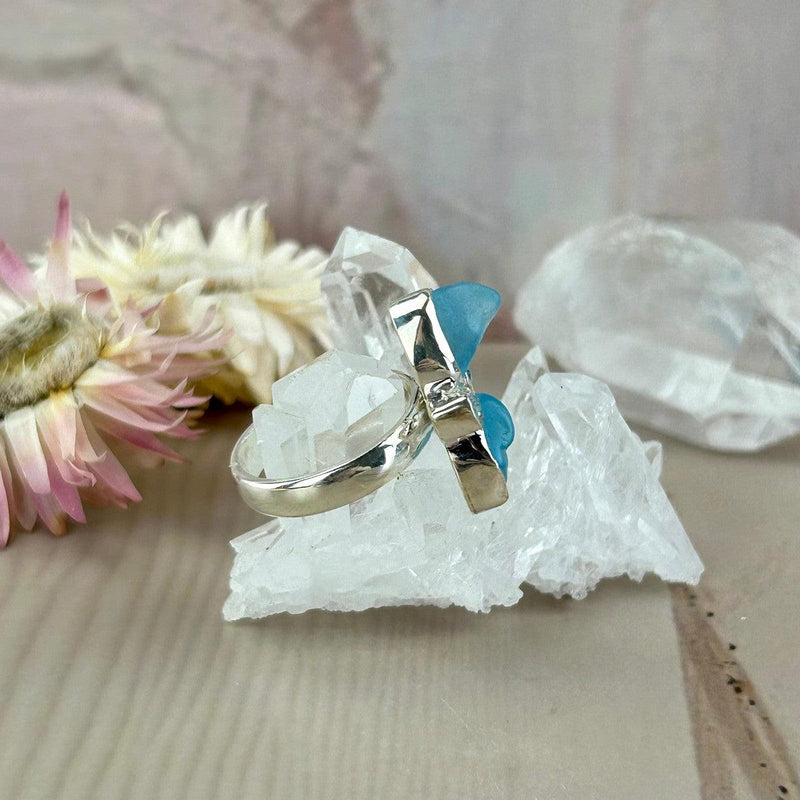 Raw Chalcedony Sterling Silver Ring
