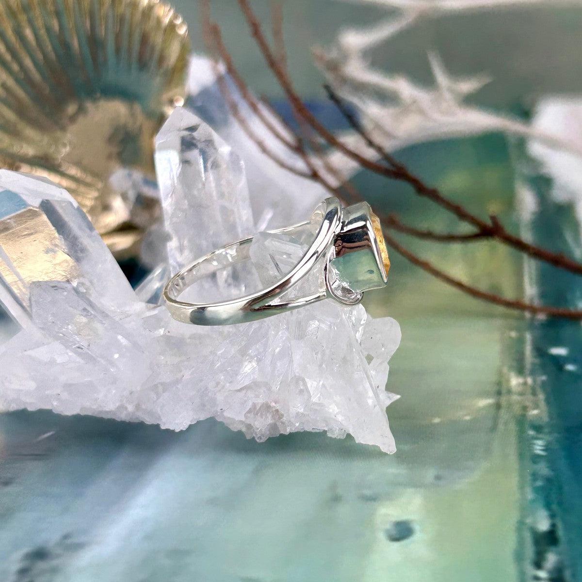 Yellow Gemstone Sterling Silver Ring