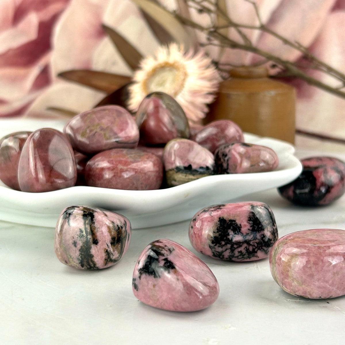 High Grade Rhodonite Tumbled Stone